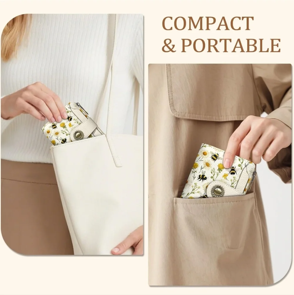 Floral Bee Print Wallet